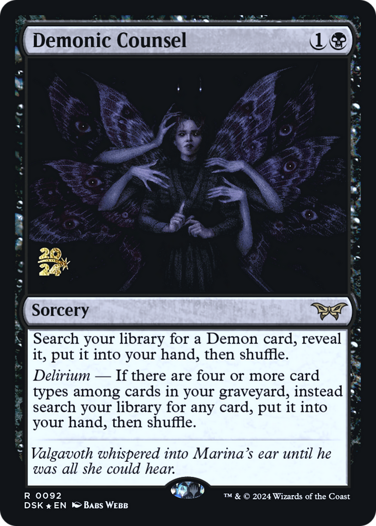 Demonic Counsel (PRE-92S) [Duskmourn: House of Horror Promos] Foil