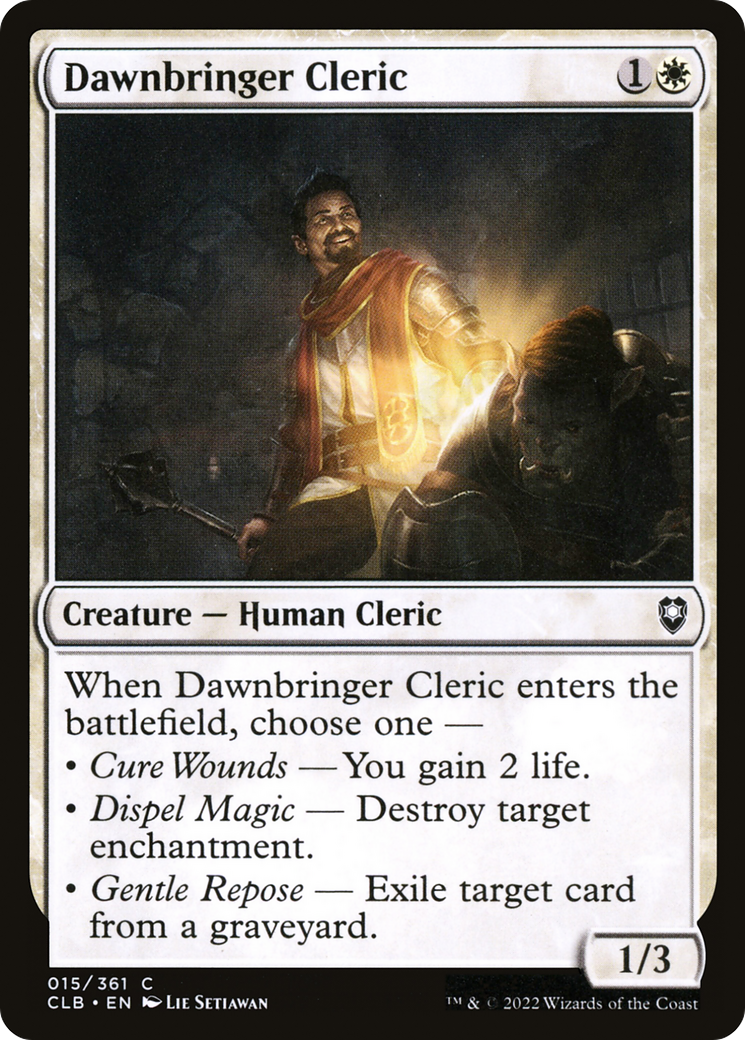 Dawnbringer Cleric (CLB-015) [Commander Legends: Battle for Baldur's Gate] Foil