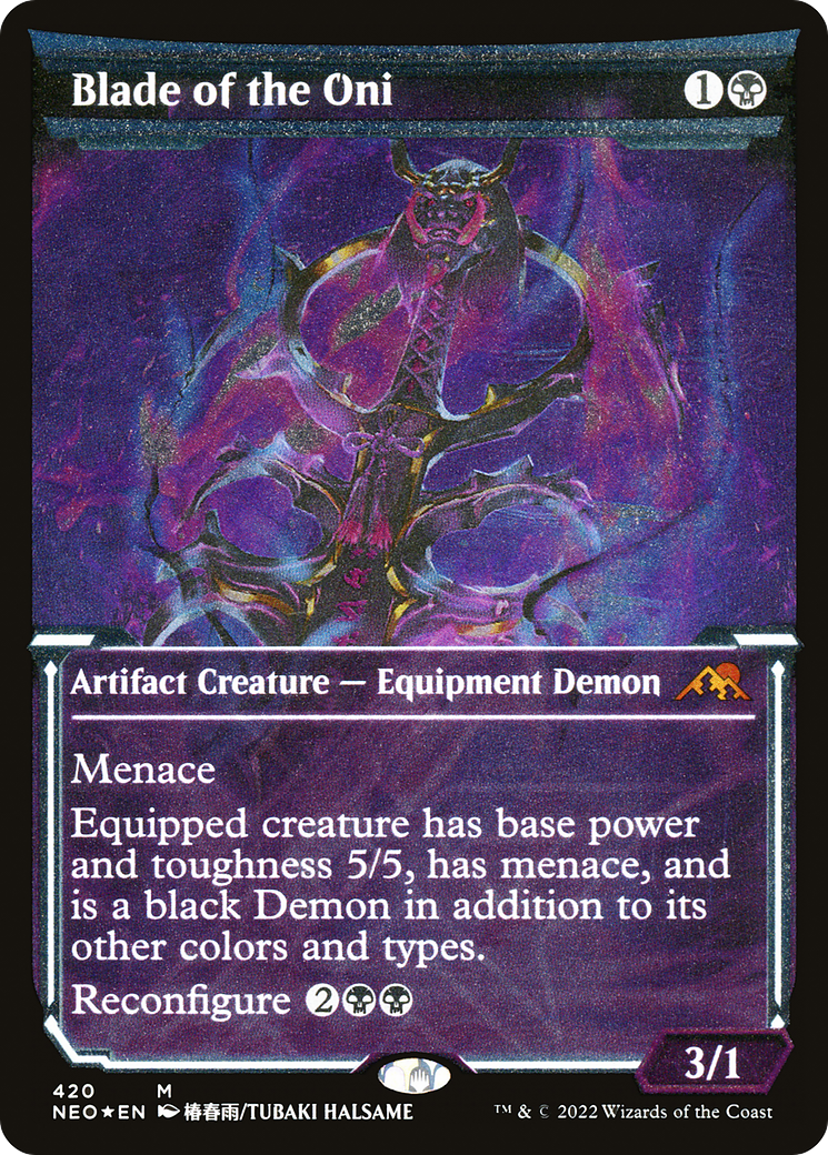 Blade of the Oni (Showcase) (Foil Etched) (NEO-420) [Kamigawa: Neon Dynasty] Foil