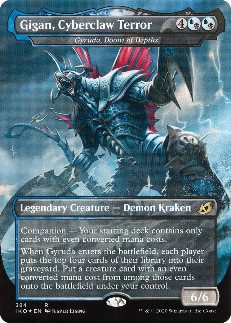 Gyruda, Doom of Depths (IKO-384) [Ikoria: Lair of Behemoths] / Gigan, Cyberclaw Terror: (companion) (Borderless) Foil