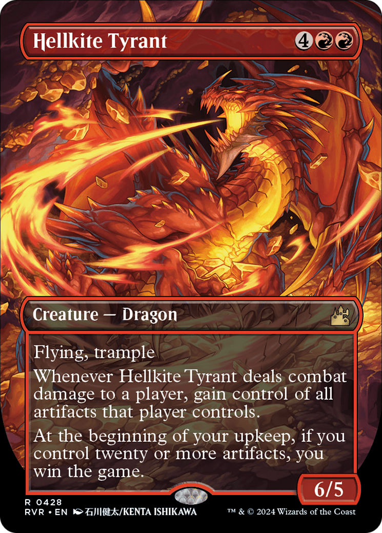 Hellkite Tyrant (RVR-428) [Ravnica Remastered] (Borderless) Foil