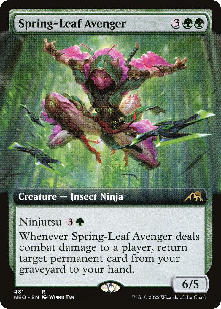 Spring-Leaf Avenger (Extended Art) (NEO-481) [Kamigawa: Neon Dynasty]