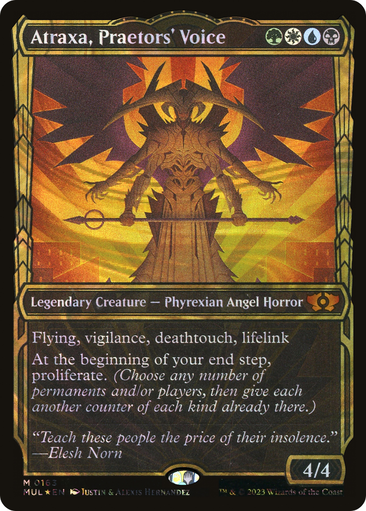 Atraxa, Praetors' Voice (MUL-163) [Multiverse Legends]: (Showcase) Foil