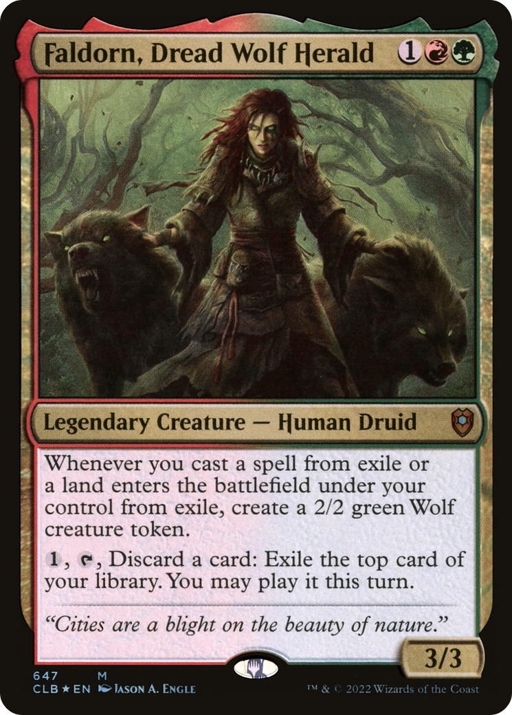 Faldorn, Dread Wolf Herald (CLB-647) [Commander Legends: Battle for Baldur's Gate] Foil