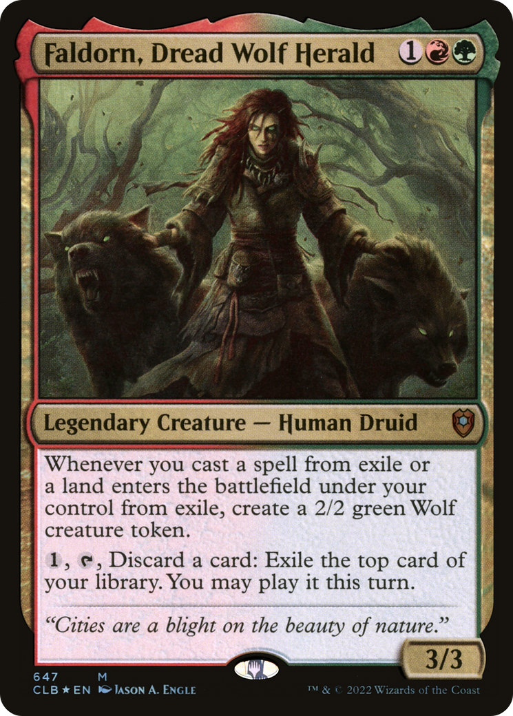 Faldorn, Dread Wolf Herald (CLB-647) [Commander Legends: Battle for Baldur's Gate] Foil