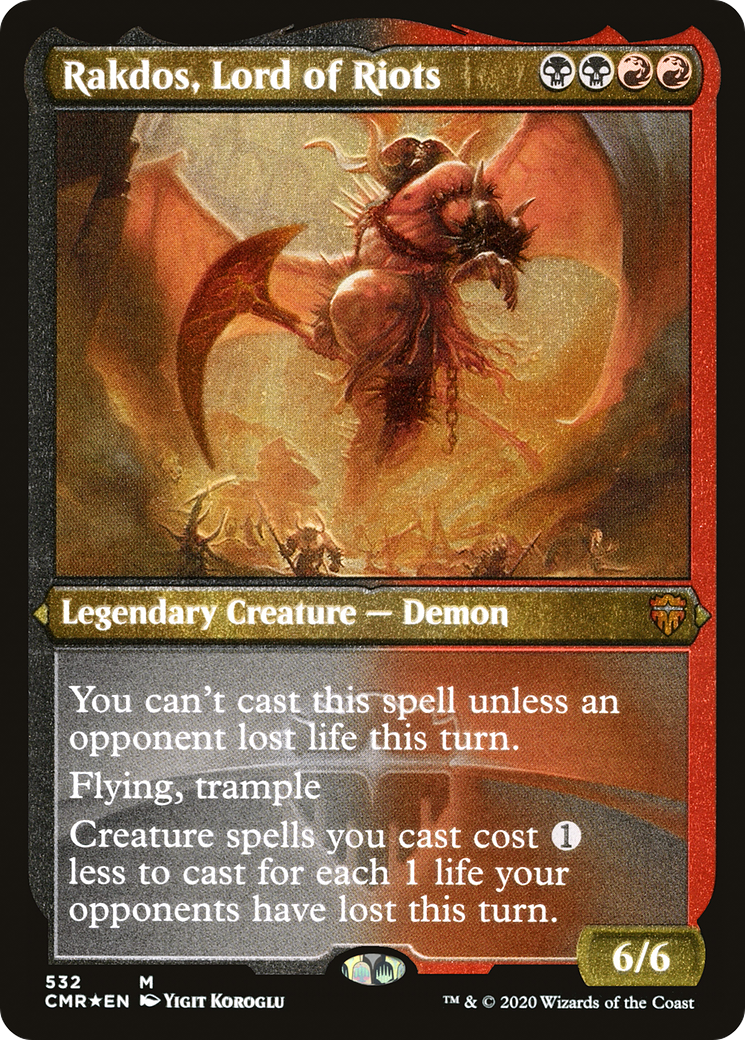 Rakdos, Lord of Riots (CMR-532) [Commander Legends] Etched Foil