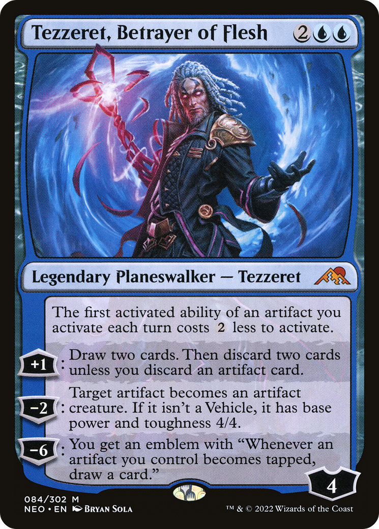 Tezzeret, Betrayer of Flesh (NEO-084) [Kamigawa: Neon Dynasty]