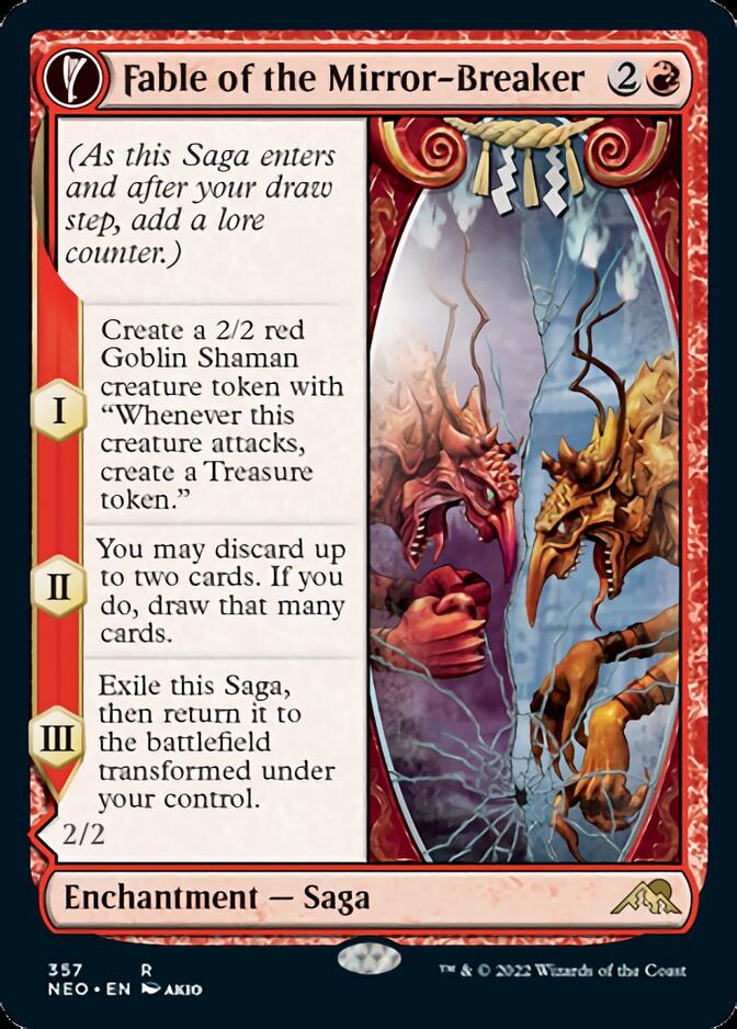Fable of the Mirror-Breaker // Reflection of Kiki-Jiki (NEO-357) [Kamigawa: Neon Dynasty]: (Showcase, fandfc) Foil
