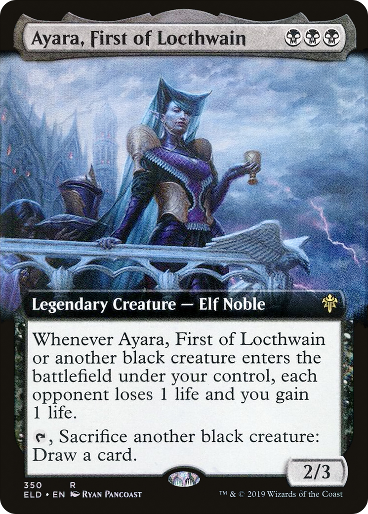 Ayara, First of Locthwain (ELD-350) [Throne of Eldraine]: (Extended Art) Foil