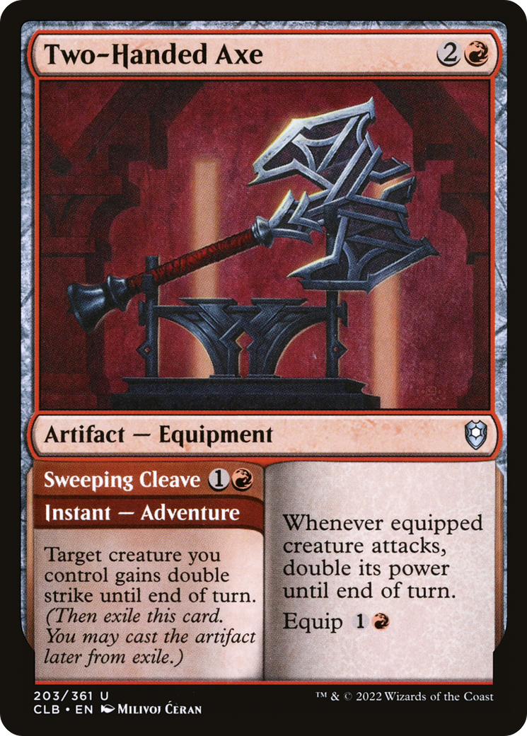 Two-Handed Axe // Sweeping Cleave (CLB-203) [Commander Legends: Battle for Baldur's Gate] Foil