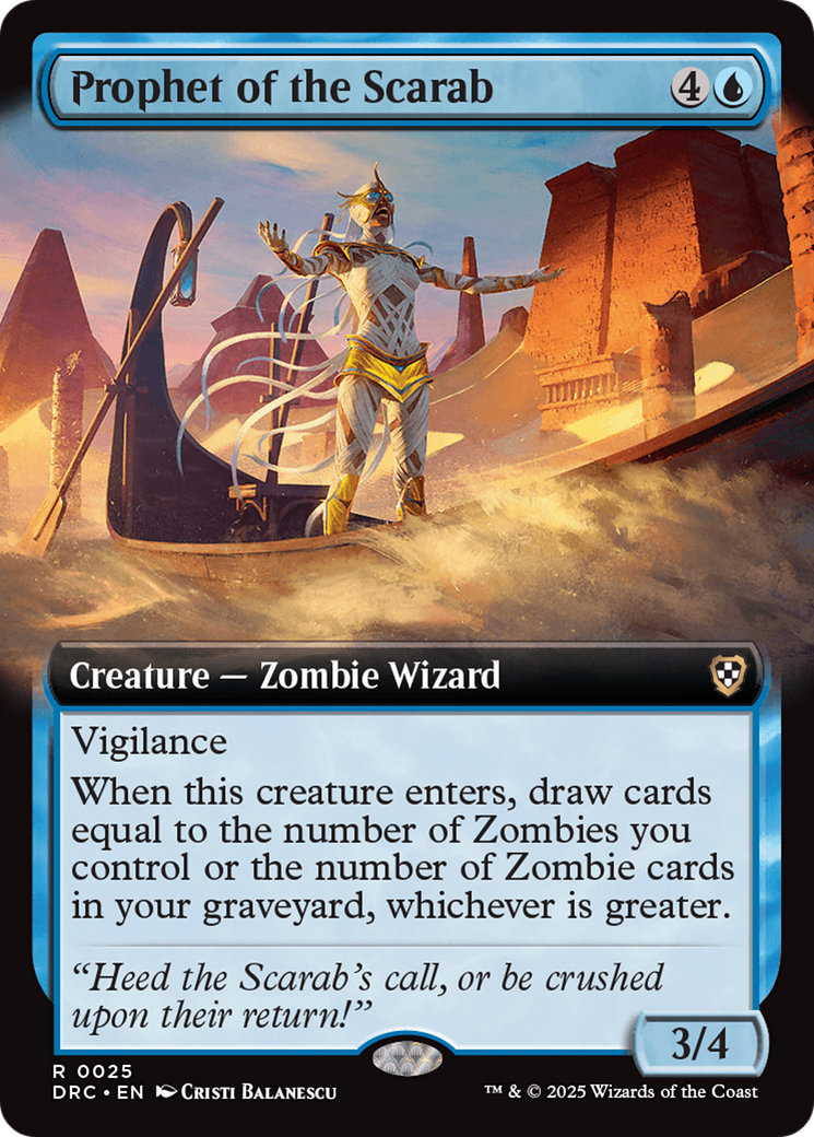 Prophet of the Scarab (DRC-025) [Commander: Aetherdrift]: (Extended Art)