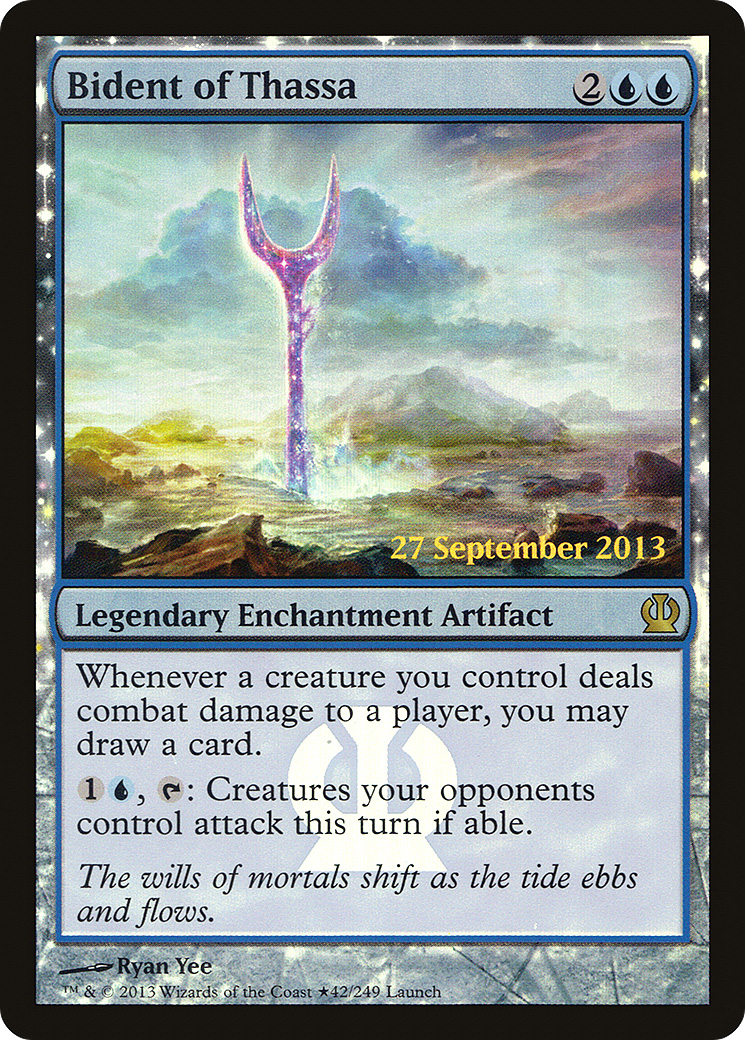 Bident of Thassa (LARP-42★) [Theros Promos]: (enchantment) Foil