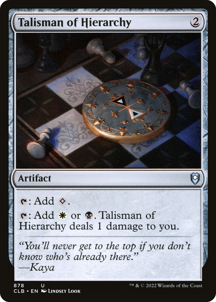 Talisman of Hierarchy (CLB-878) [Commander Legends: Battle for Baldur's Gate]