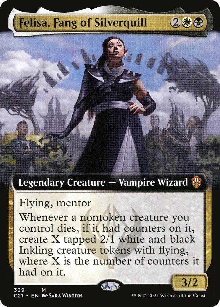 Felisa, Fang of Silverquill (Extended Art) (C21-329) [Commander 2021]