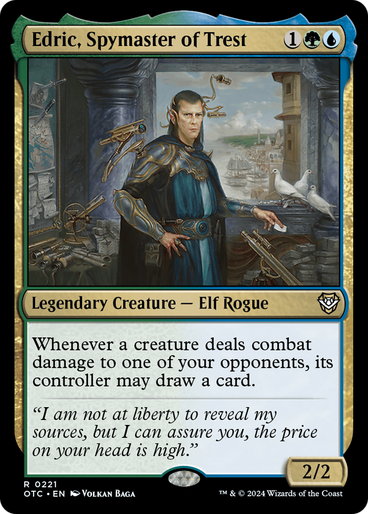 Edric, Spymaster of Trest (OTC-221) [Outlaws of Thunder Junction Commander]