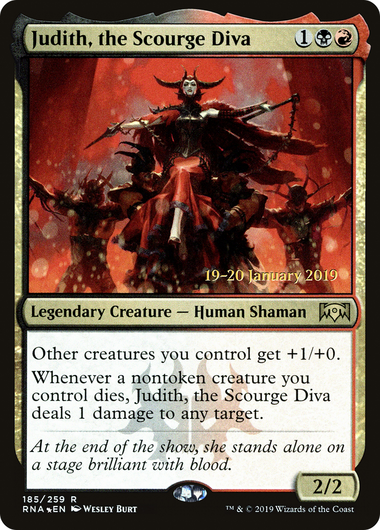 Judith, the Scourge Diva (PRE-185S) [Ravnica Allegiance Promos] Foil