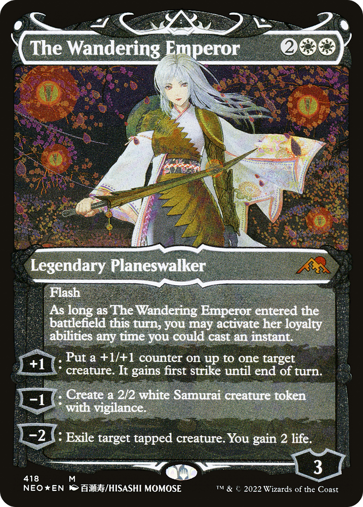 The Wandering Emperor (Showcase) (Foil Etched) (NEO-418) [Kamigawa: Neon Dynasty] Foil