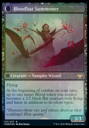 Voldaren Bloodcaster // Bloodbat Summoner (PRE-137S) [Innistrad: Crimson Vow Promos]: (Double Faced Transform) Foil