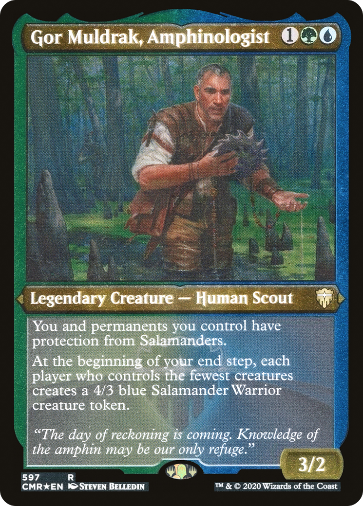 Gor Muldrak, Amphinologist (CMR-597) [Commander Legends] Etched Foil