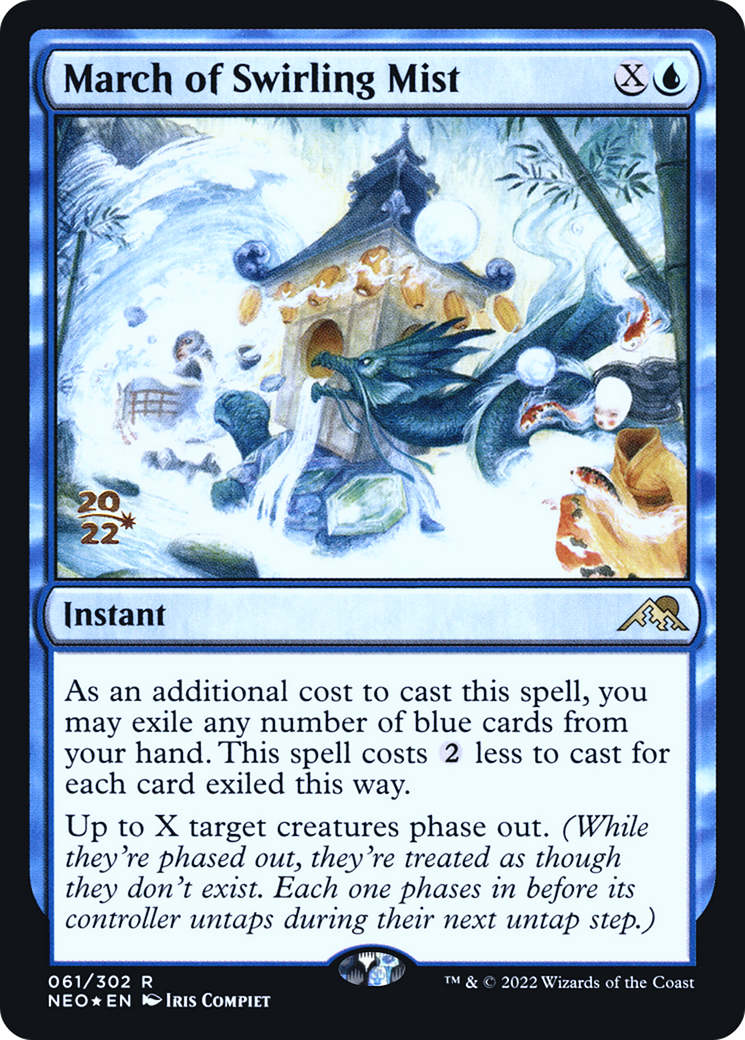 March of Swirling Mist (PRE-061) [Kamigawa: Neon Dynasty Promos] Foil