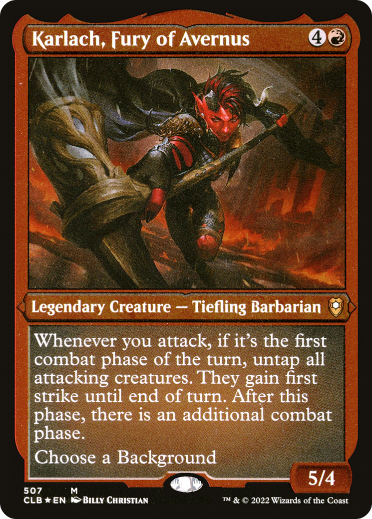 Karlach, Fury of Avernus (Foil Etched) (CLB-507) [Commander Legends: Battle for Baldur's Gate] Foil