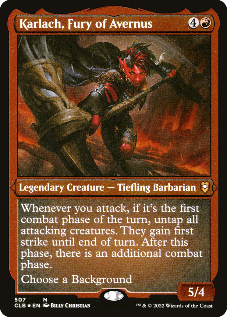 Karlach, Fury of Avernus (CLB-507) [Commander Legends: Battle for Baldur's Gate] Etched Foil