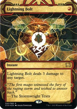 Lightning Bolt (Foil Etched) (STA-042) (Borderless) [Strixhaven Mystical Archive] Foil