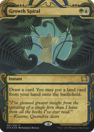 Growth Spiral (Foil Etched) (STA-061) (Borderless) [Strixhaven Mystical Archive] Foil