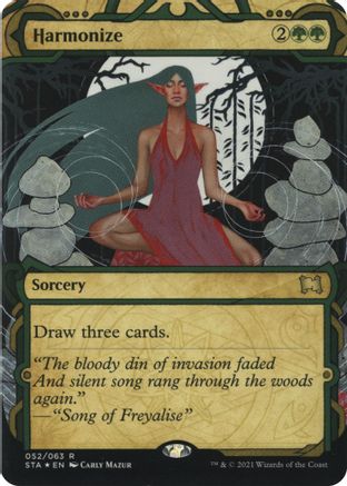 Harmonize (Foil Etched) (STA-052) (Borderless) [Strixhaven Mystical Archive] Foil