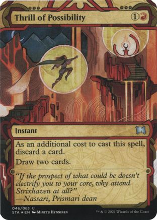 Thrill of Possibility (Foil Etched) (STA-046) (Borderless) [Strixhaven Mystical Archive] Foil