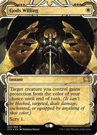 Gods Willing (Foil Etched) (STA-007) (Borderless) [Strixhaven Mystical Archive] Foil