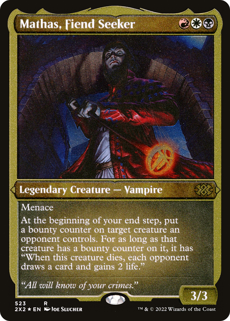 Mathas, Fiend Seeker (2X2-523) [Double Masters 2022] Etched Foil