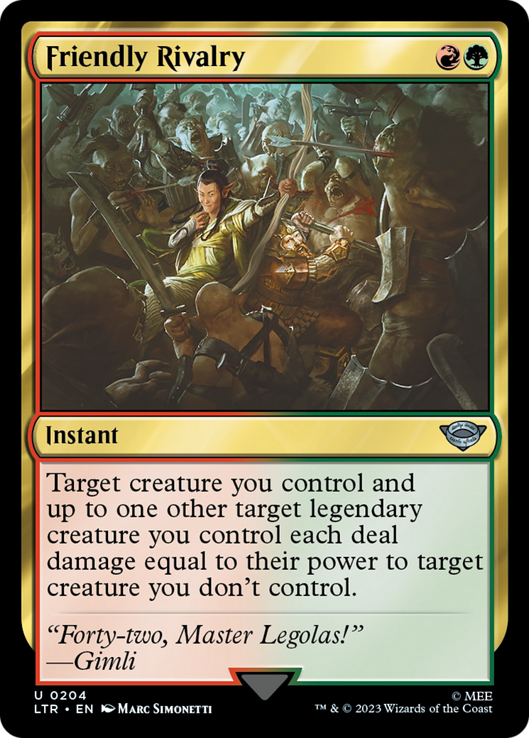 Friendly Rivalry (LTR-204) [The Lord of the Rings: Tales of Middle-earth] Foil