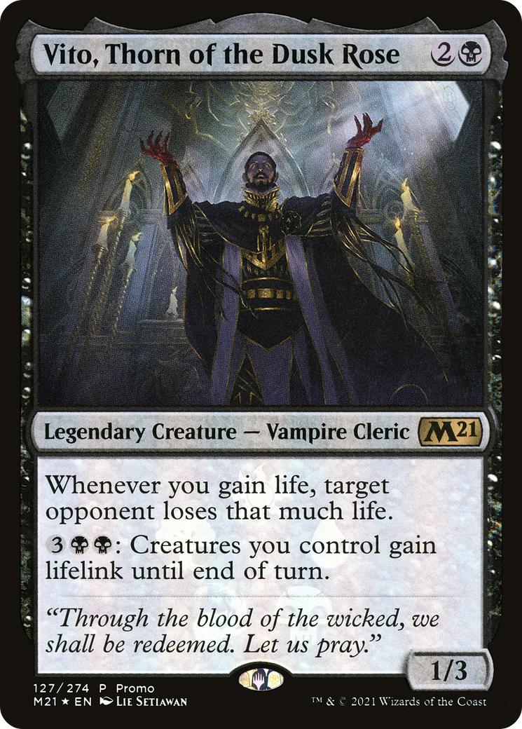 Vito, Thorn of the Dusk Rose (MEDIA-127★) [Core Set 2021 Promos] Foil