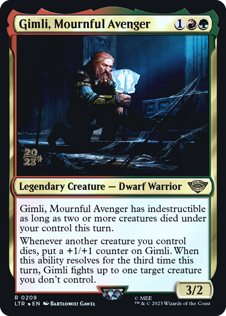 Gimli, Mournful Avenger (PRE-209S) [Tales of Middle-earth Promos] Foil
