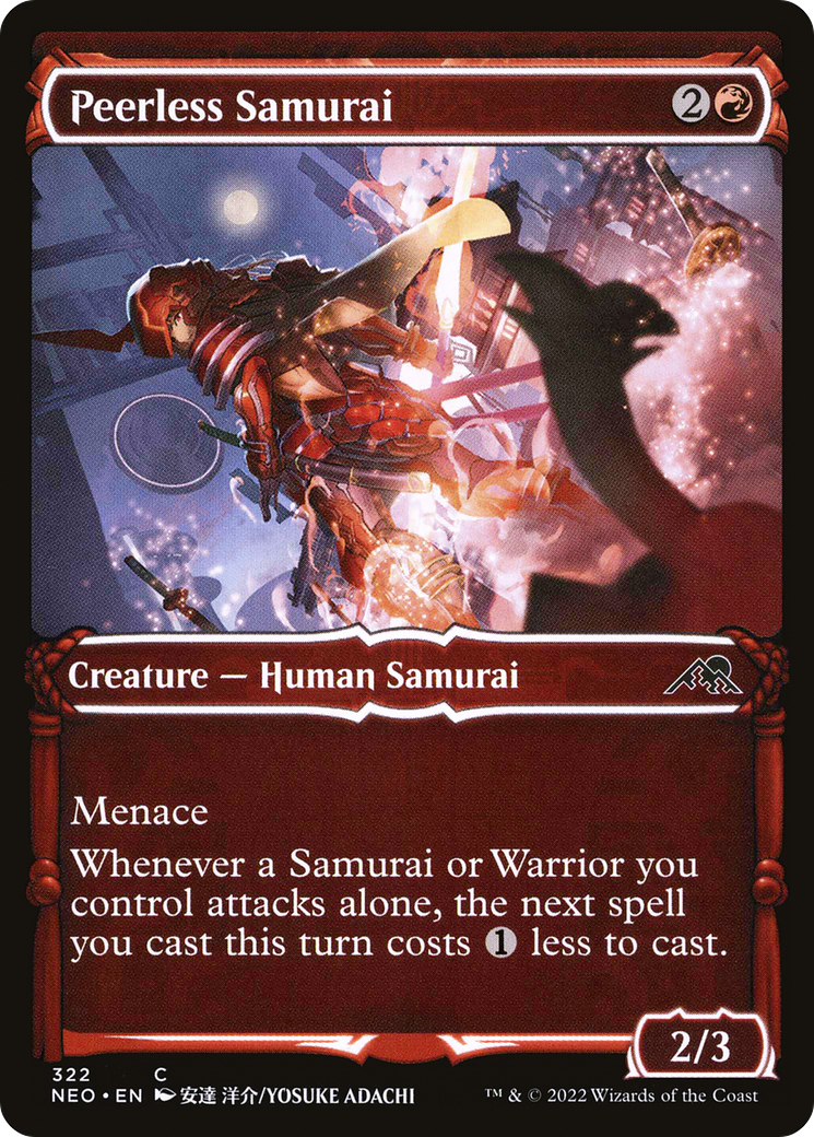 Peerless Samurai (Showcase) (NEO-322) [Kamigawa: Neon Dynasty] Foil