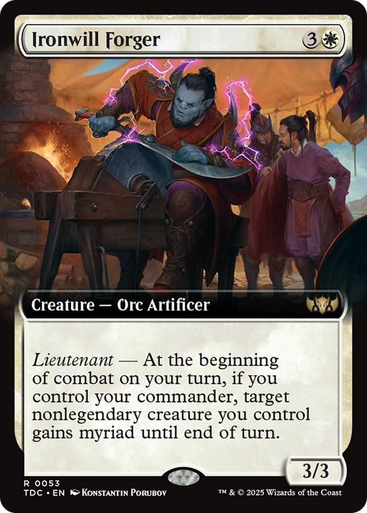Ironwill Forger (TDC-053) [Commander: Tarkir: Dragonstorm]: (Extended Art)