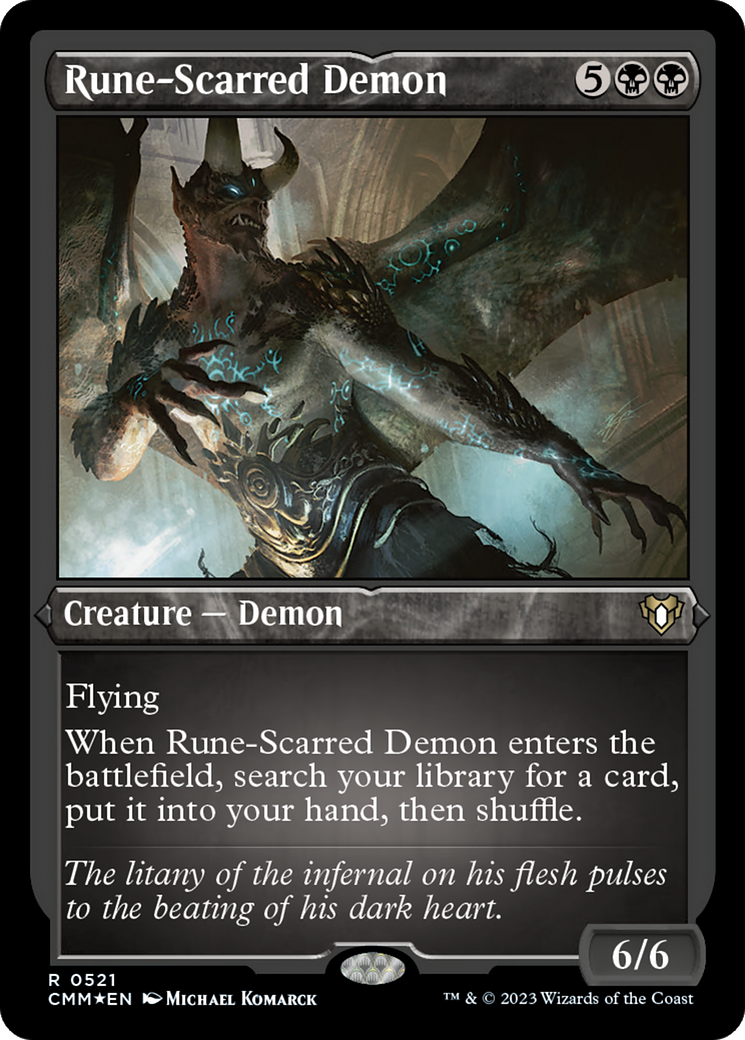 Rune-Scarred Demon (CMM-521) [Commander Masters] Etched Foil