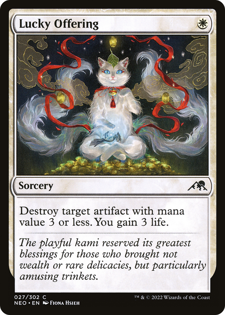 Lucky Offering (NEO-027) [Kamigawa: Neon Dynasty] Foil