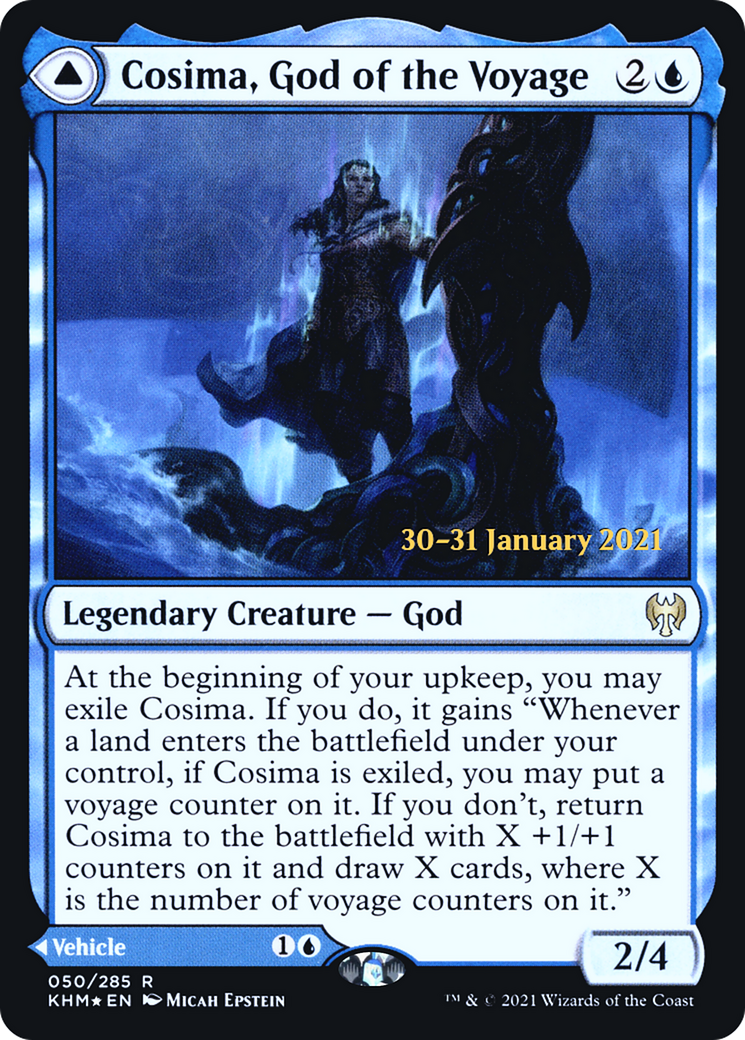 Cosima, God of the Voyage // The Omenkeel (PRE-50S) [Kaldheim Promos] Foil