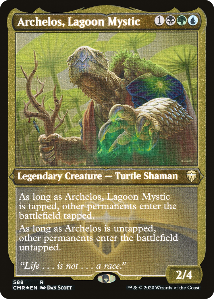 Archelos, Lagoon Mystic (CMR-588) [Commander Legends] Etched Foil
