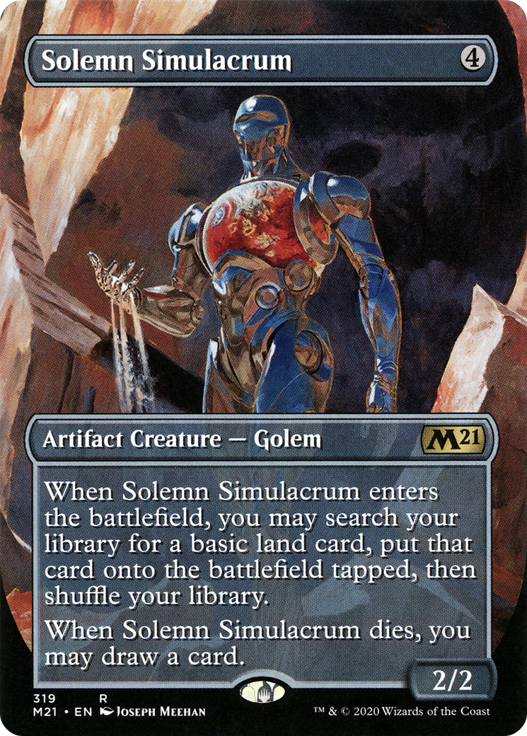 Solemn Simulacrum (Alternate Art) (M21-319) (Borderless) [Core Set 2021]