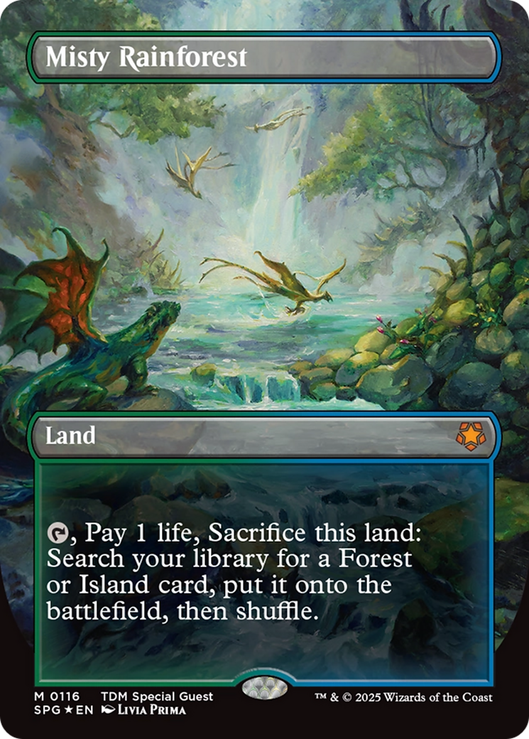 Misty Rainforest (Borderless) (Dragonscale Foil) (SPG-116) [Special Guests] (Borderless) Foil