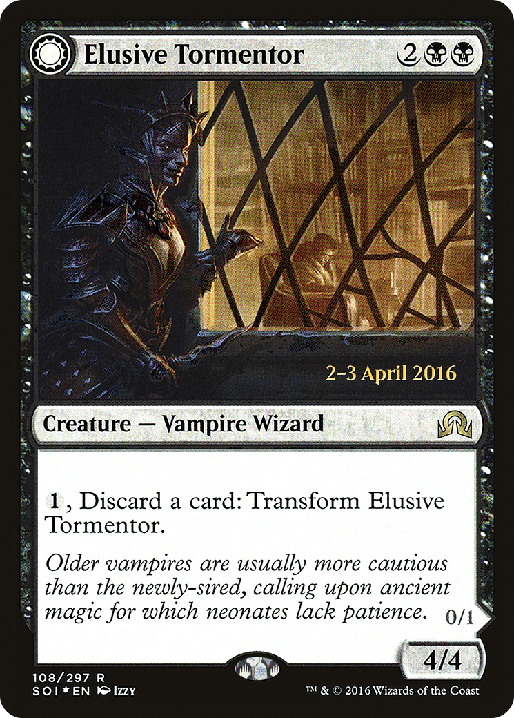 Elusive Tormentor // Insidious Mist (PRE-108S) [Shadows over Innistrad Promos]: (Double Faced Transform) Foil