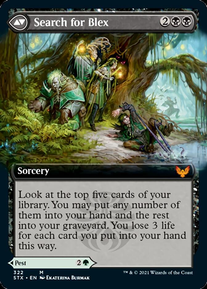 Blex, Vexing Pest // Search for Blex (STX-322) [Strixhaven: School of Mages]: (Extended Art) Foil