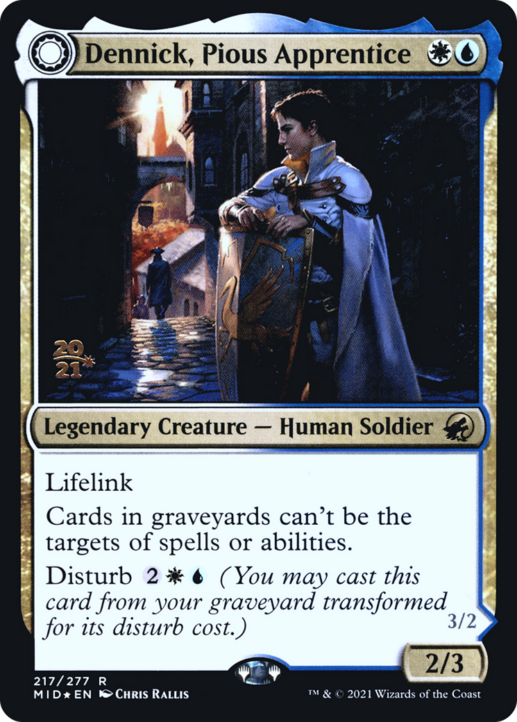 Dennick, Pious Apprentice (PRE-217S) [Innistrad: Midnight Hunt Promos] Foil