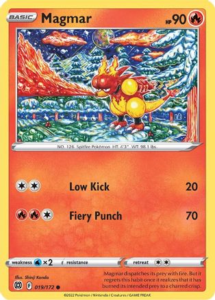 Magmar 19/172 - [SWSH09 Brilliant Stars] Reverse Holofoil