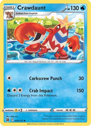 Crawdaunt 33/172 - [SWSH09 Brilliant Stars] Reverse Holofoil