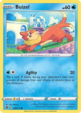 Buizel 38/172 - [SWSH09 Brilliant Stars] Reverse Holofoil