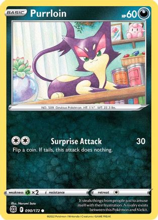 Purrloin 90/172 - [SWSH09 Brilliant Stars] Reverse Holofoil